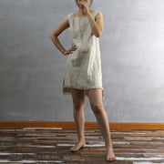 Frayed Edge Linen Dress 01 - Linenshed