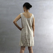 Frayed Edge Linen Dress 03 - Linenshed