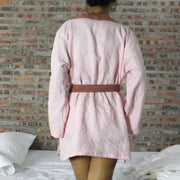 Two Tones Washed Linen Kimono Wrap Top - linenshed.au - 6