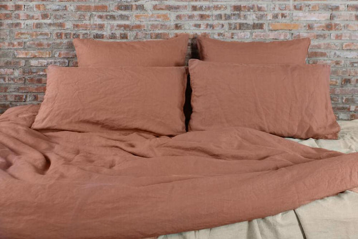 Housewife Linen Pillowcases Brick (set of 2) - linenshed.au - 2