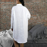 Long Soft Washed Linen Night Shirt - linenshed.au - 2