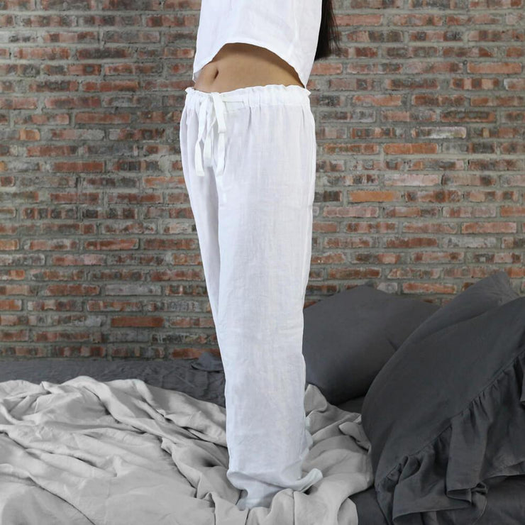 Joan" Linen Pajamas Trousers for Women - linenshed.au - 3