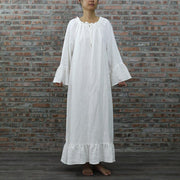 Raglan Long Linen Night Dress - linenshed.au - 1