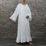 Raglan Long Linen Night Dress - linenshed.au - 3