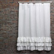 Ruffles Linen Shower Curtain - linenshed.au - 10