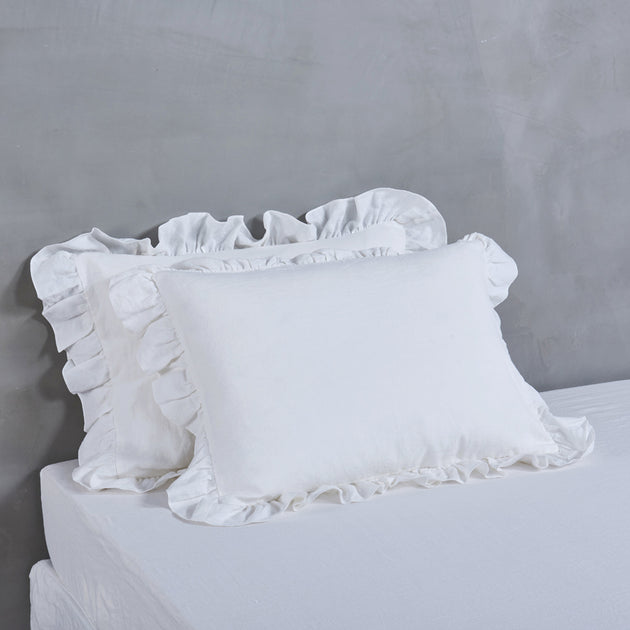 Romantic Ruffled Linen Pillowcases Linenshed