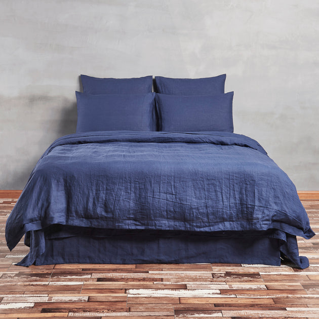 French Linen Duvet Cover Indigo Blue Linenshed