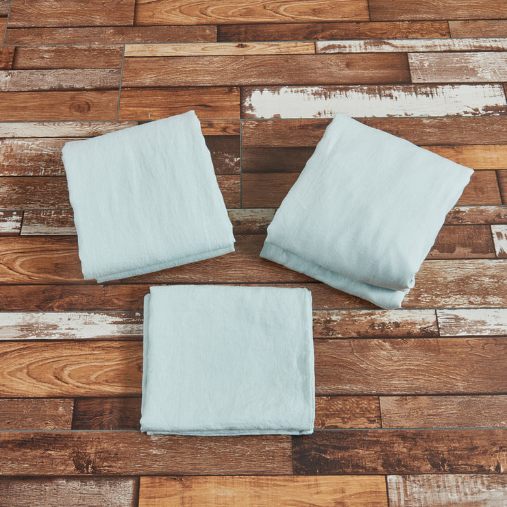 100 % Linen Sheets Set Icy Blue