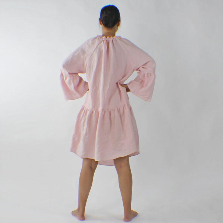 Short Raglan Linen Night Dress - linenshed.au - 2