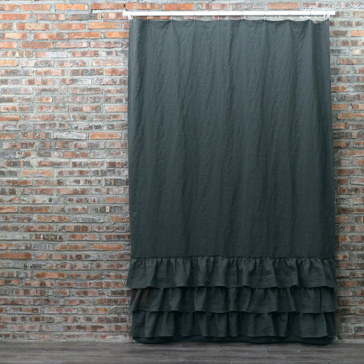 Ruffles Linen Shower Curtain - linenshed.au - 5