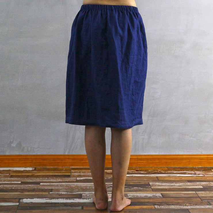 Side Buttoned Linen Skirt 03 - Linenshed