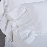 Side Ruffled Linen Pillowcases