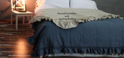 2Tones Coverlet Natural/French Blue with Quilting/Padding