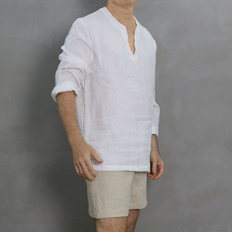 Men’s Linen Long-sleeved Tunic 5 - LINENSHED