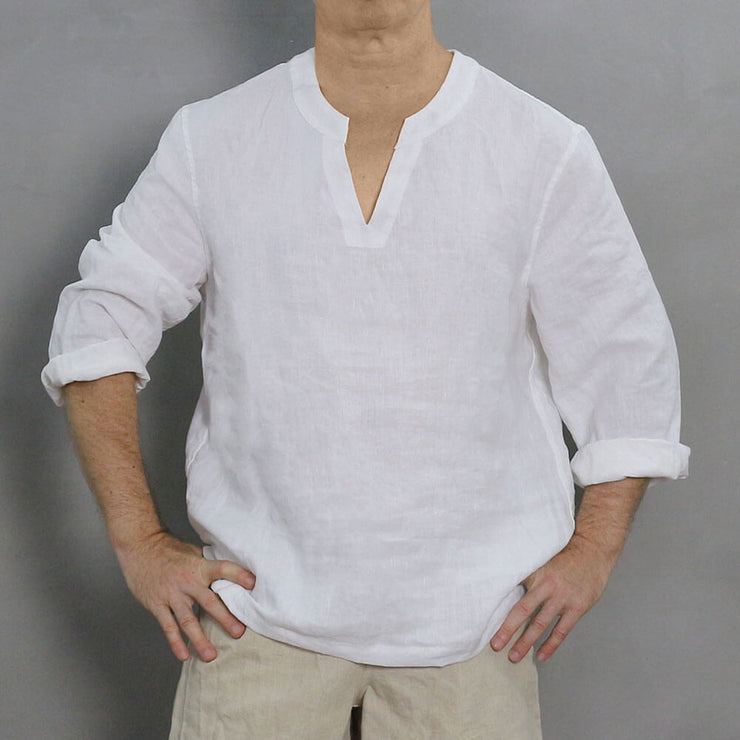 Men’s Linen Long-sleeved Tunic 7 - LINENSHED