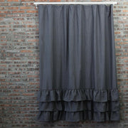 Ruffles Linen Shower Curtain - linenshed.au - 1