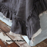 Two Tones Frayed Ruffle Bedspread - linenshed.au - 6