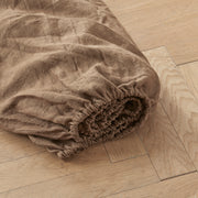 Linen Fitted Sheet Coffee