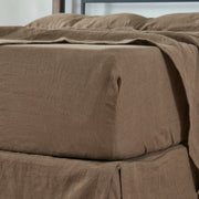 Linen Fitted Sheet Coffee